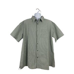 North Crest Classic Mens Short Sleeve Green Gingham Button-Down Shirt XXL 50-52